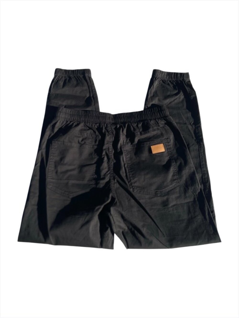 Women's Black Lightweight Drawstring Jogger Pants, S - Picture 5 of 6